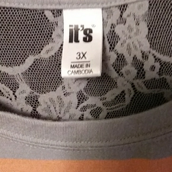 Lace back striped t-shirt, EUC - Picture 3 of 5